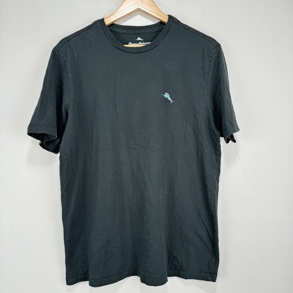 Tommy‎ Bahama T Shirt Men Medium Black Cotton Mow Cowbell Graphic Relax